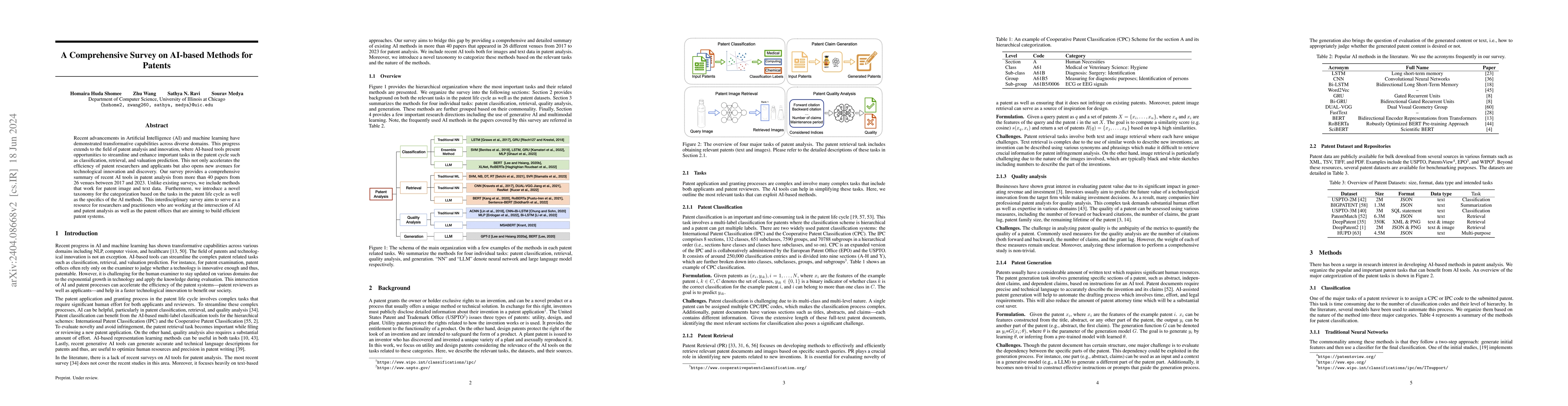 Thumbnail for A Comprehensive Survey on AI-based Methods for Patents