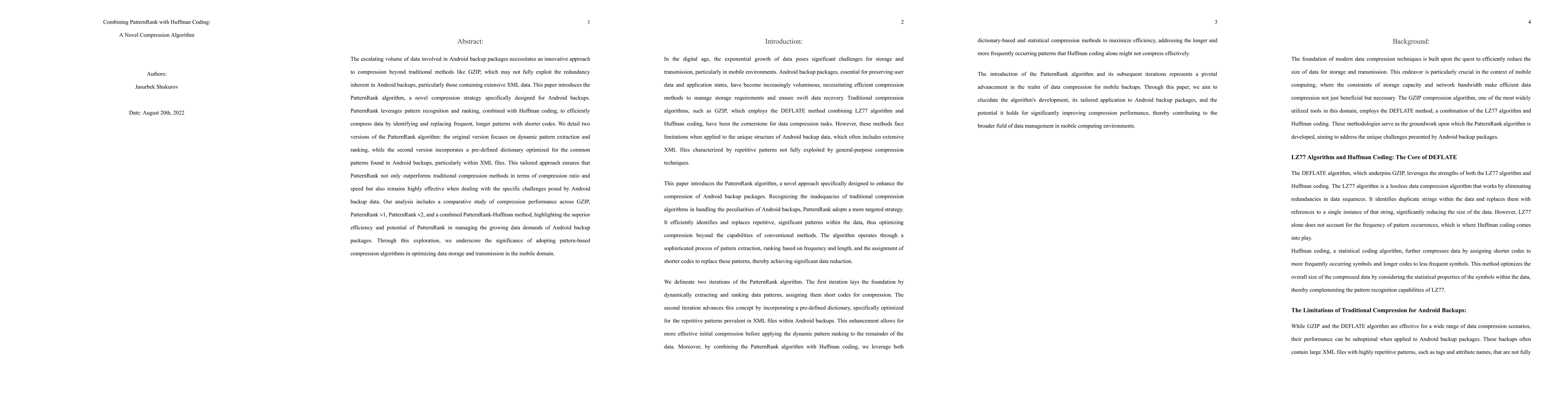 Thumbnail for Combining PatternRank with Huffman Coding: A Novel Compression Algorithm