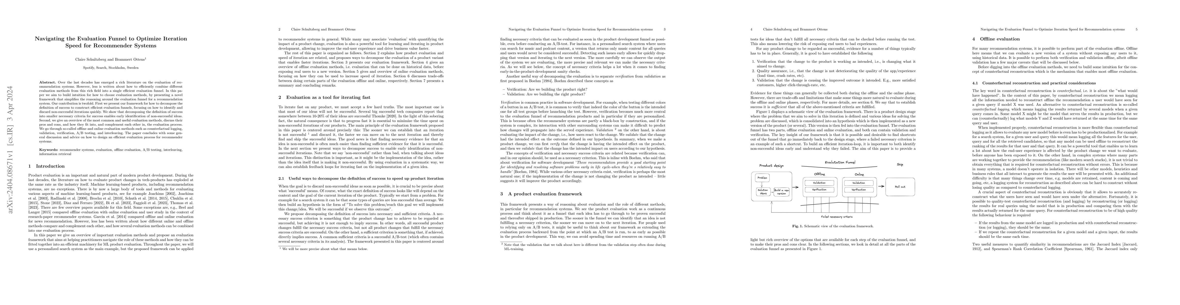 Thumbnail for Navigating the Evaluation Funnel to Optimize Iteration Speed for
  Recommender Systems