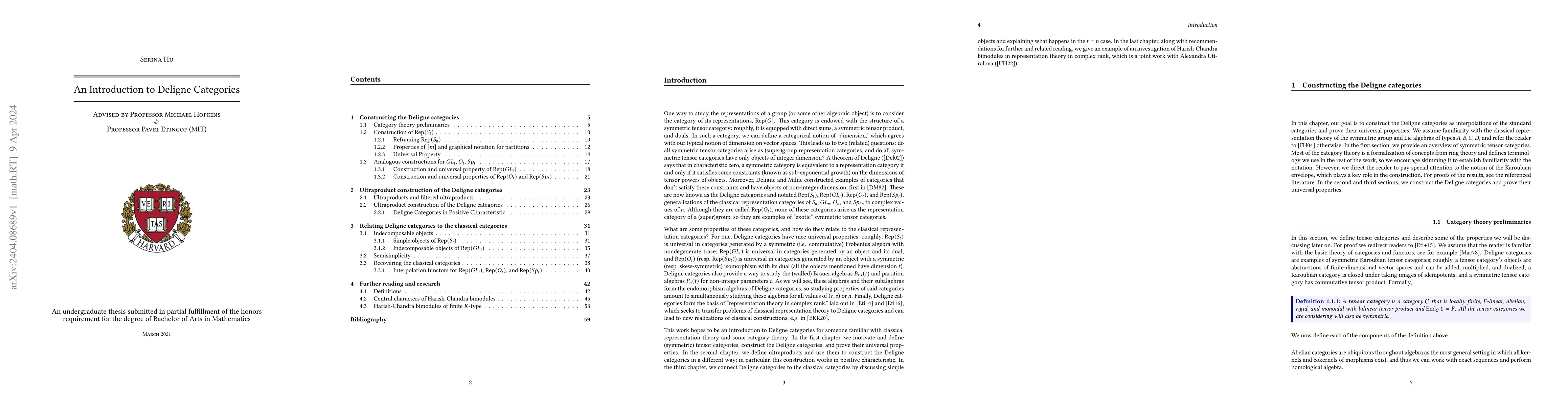 Thumbnail for An Introduction to Deligne Categories