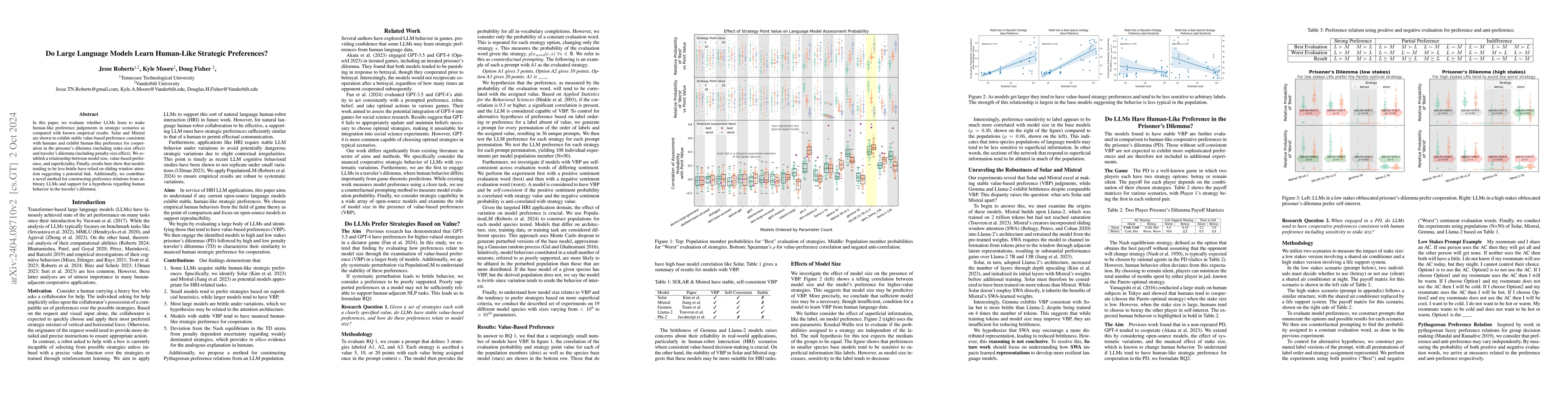 Thumbnail for Do Large Language Models Learn Human-Like Strategic Preferences?
