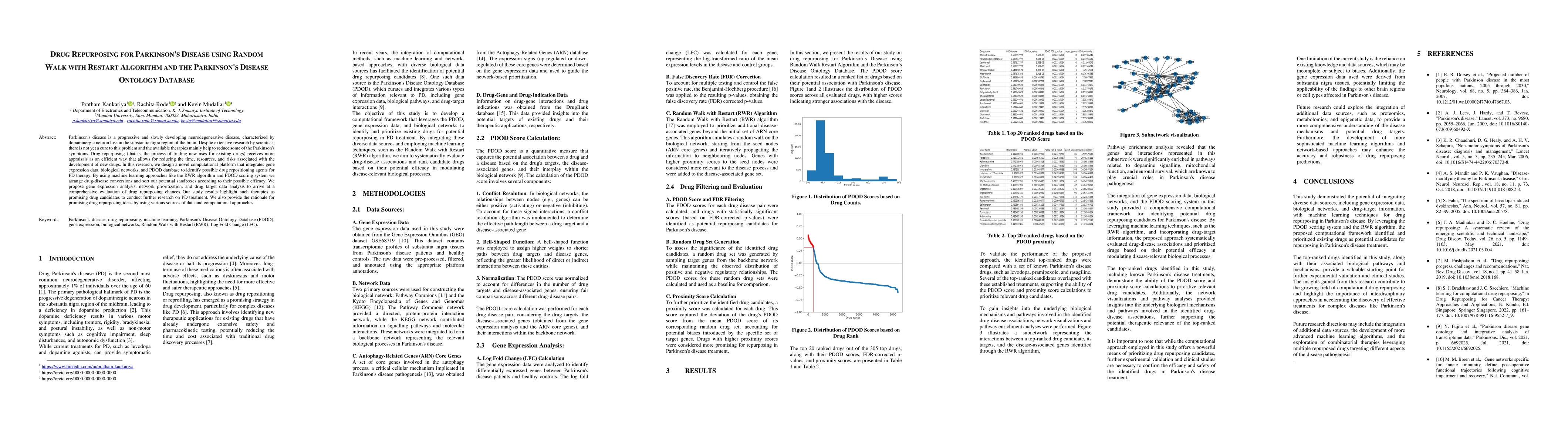 Thumbnail for Drug Repurposing for Parkinson's Disease Using Random Walk With Restart
  Algorithm and the Parkinson's Disease Ontology Database