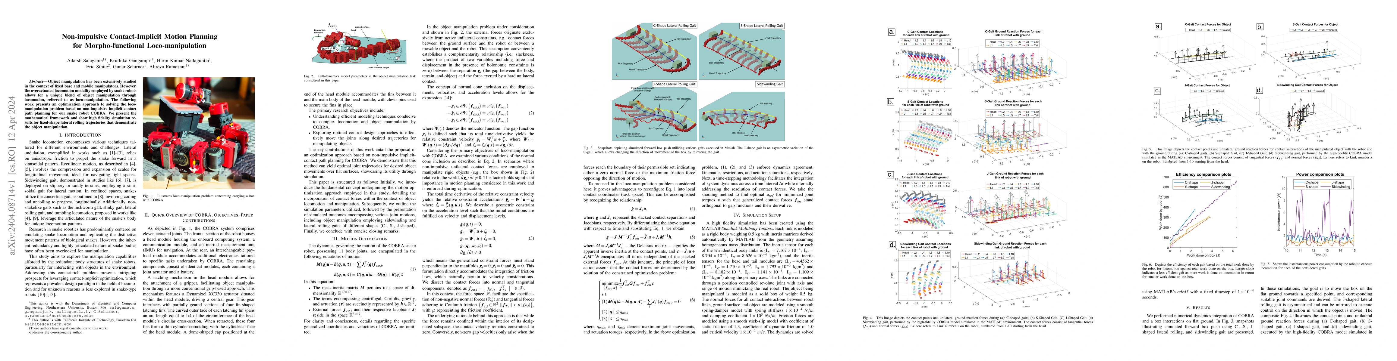 Thumbnail for Non-impulsive Contact-Implicit Motion Planning for Morpho-functional
  Loco-manipulation