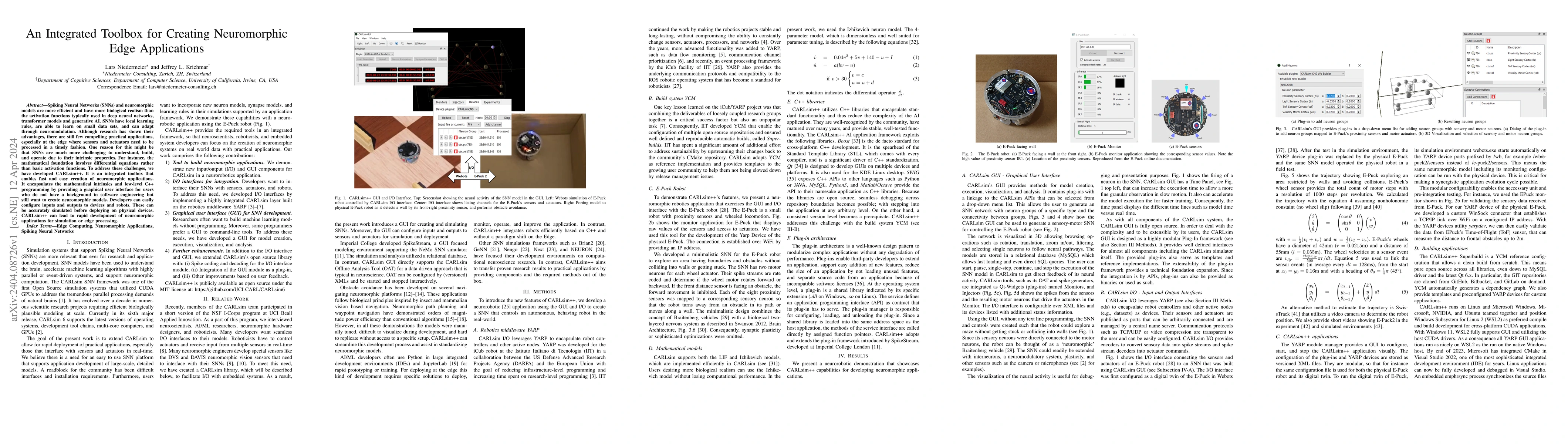 Thumbnail for An Integrated Toolbox for Creating Neuromorphic Edge Applications