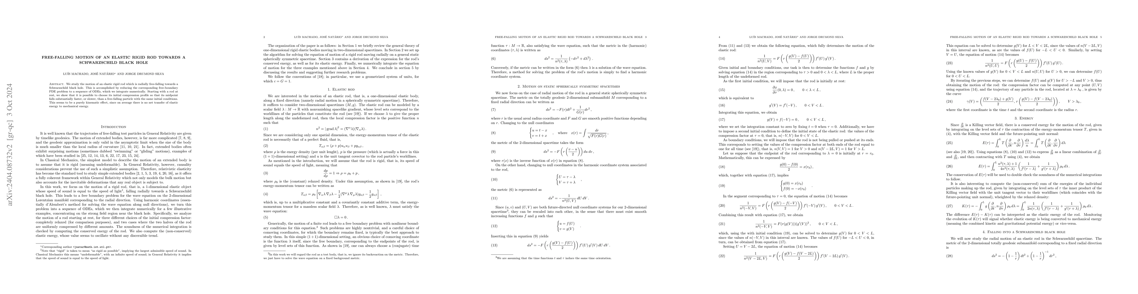 Thumbnail for Free-falling motion of an elastic rigid rod towards a Schwarzschild
  black hole