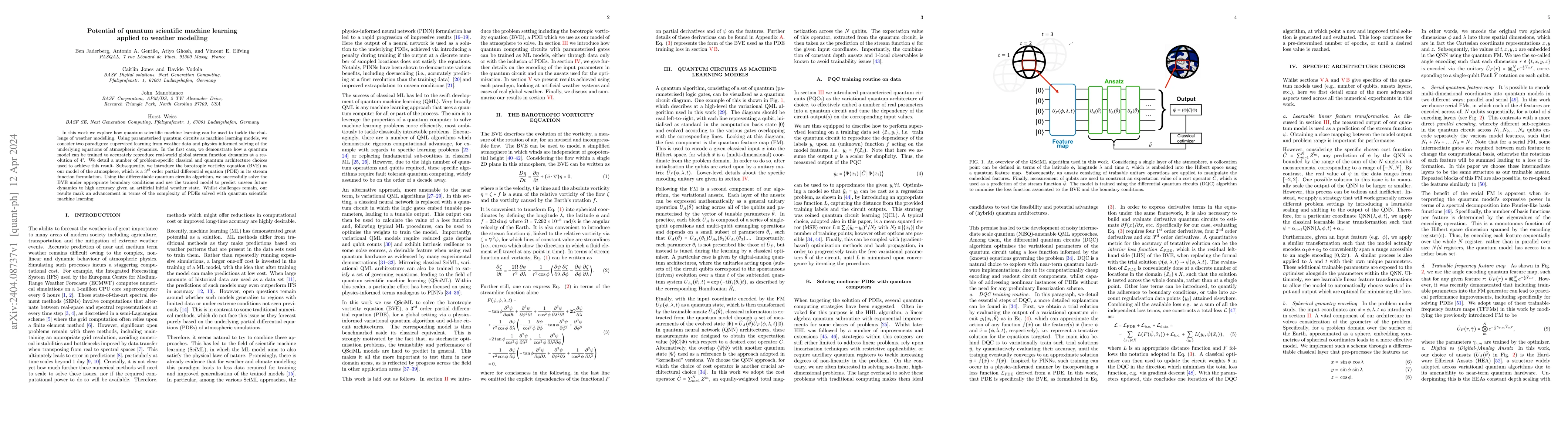 Thumbnail for Potential of quantum scientific machine learning applied to weather
  modelling