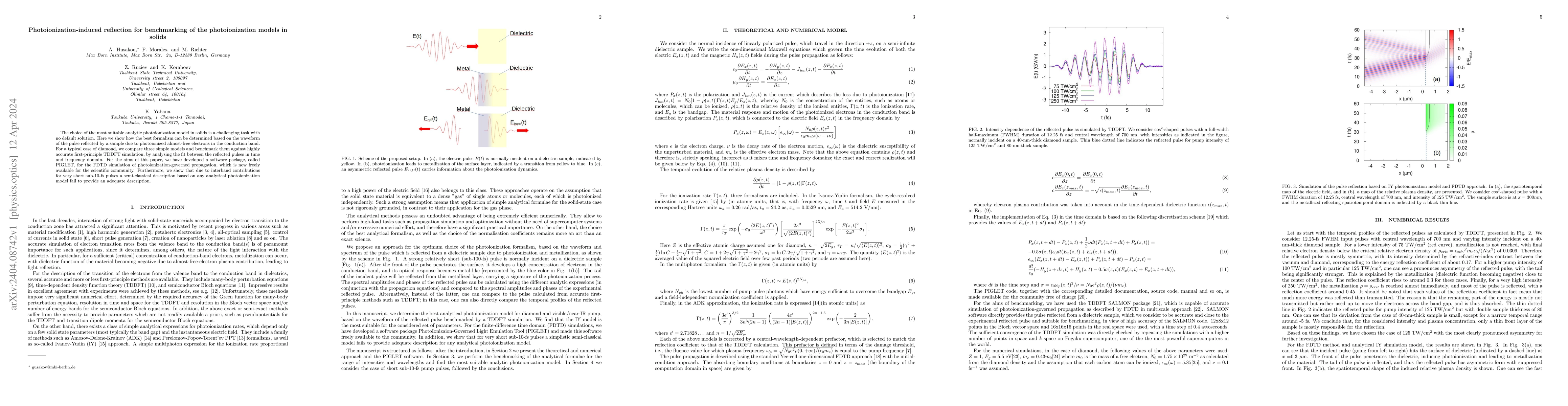 Thumbnail for Photoionization-induced reflection for benchmarking of the
  photoionization models in solid