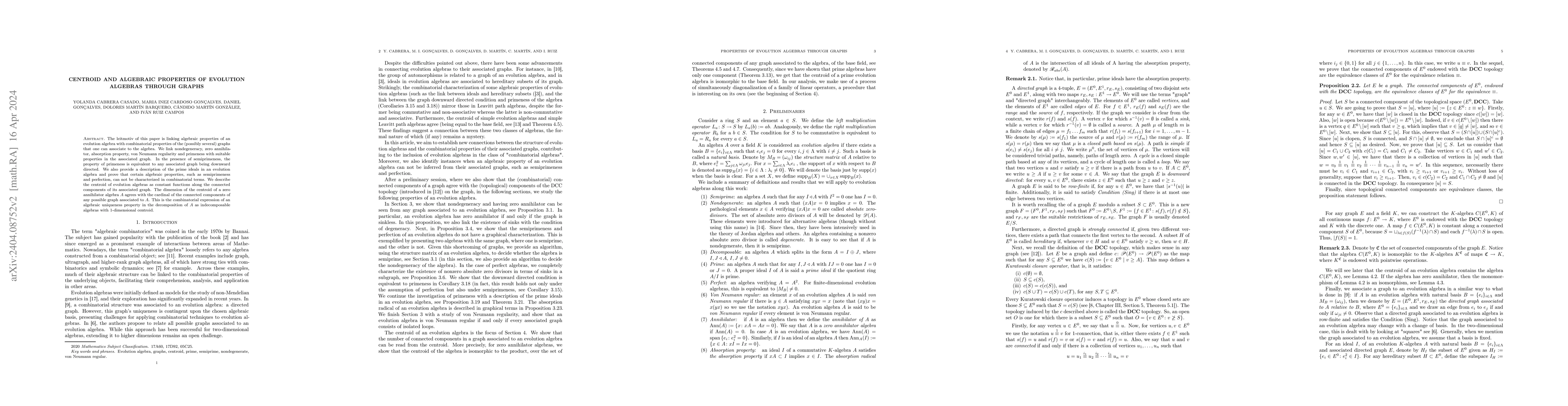 Thumbnail for Centroid and algebraic properties of evolution algebras through graphs