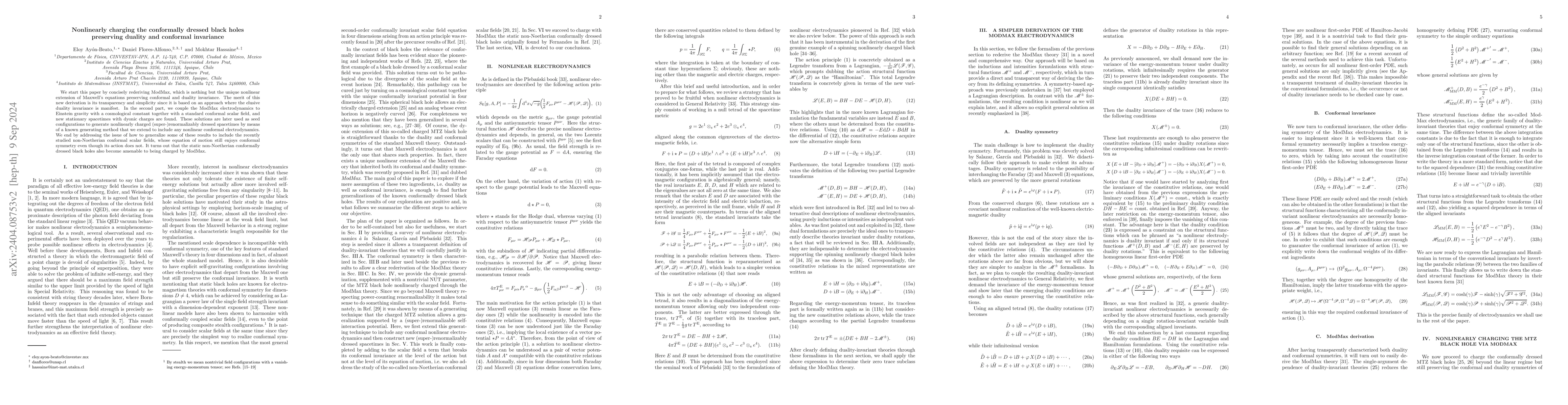 Thumbnail for Nonlinearly charging the conformally dressed black holes preserving
  duality and conformal invariance