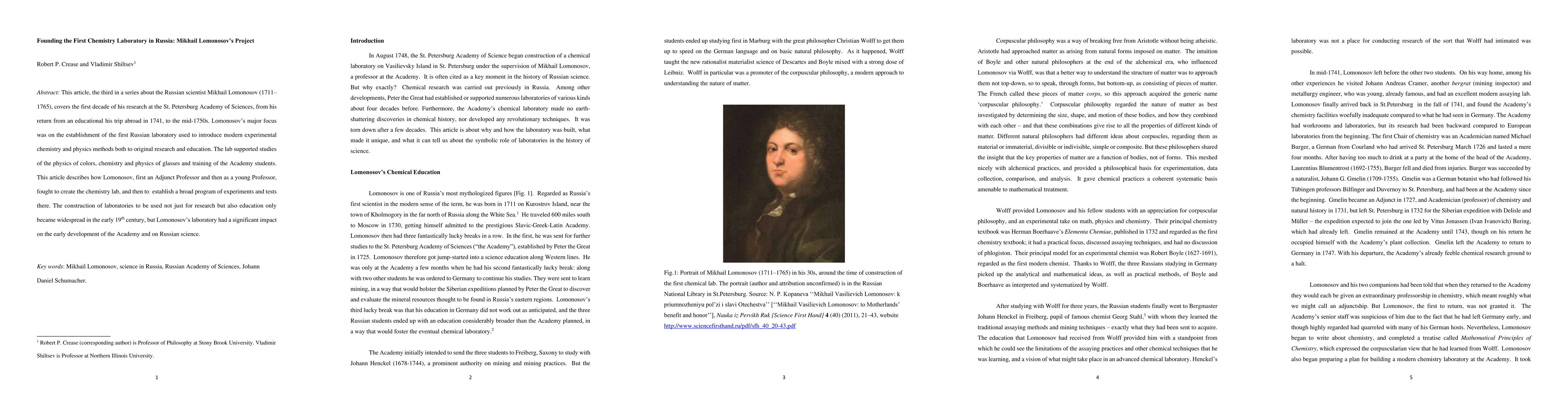 Thumbnail for Founding the First Chemistry Laboratory in Russia: Mikhail Lomonosov's
  Project