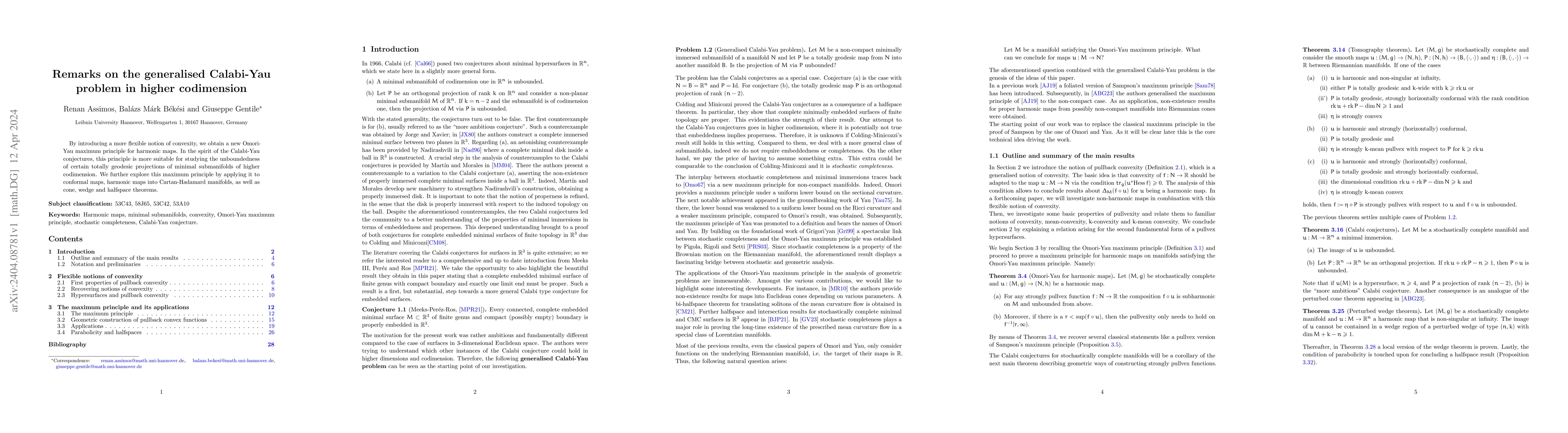 Thumbnail for Remarks on the generalised Calabi-Yau problem in higher codimension