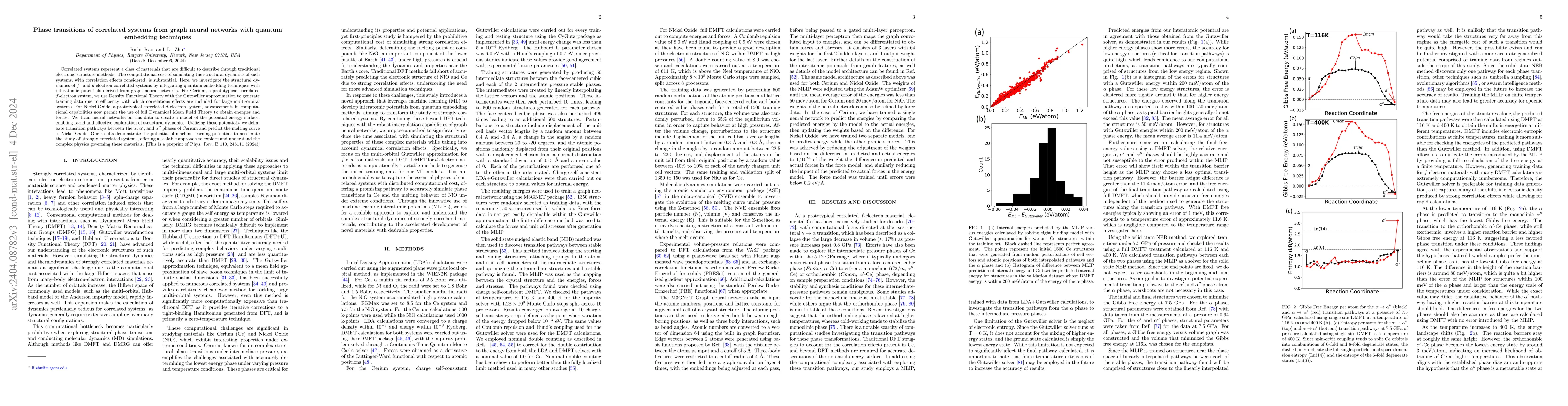 Thumbnail for Phase transitions of correlated systems from graph neural networks with
  quantum embedding techniques