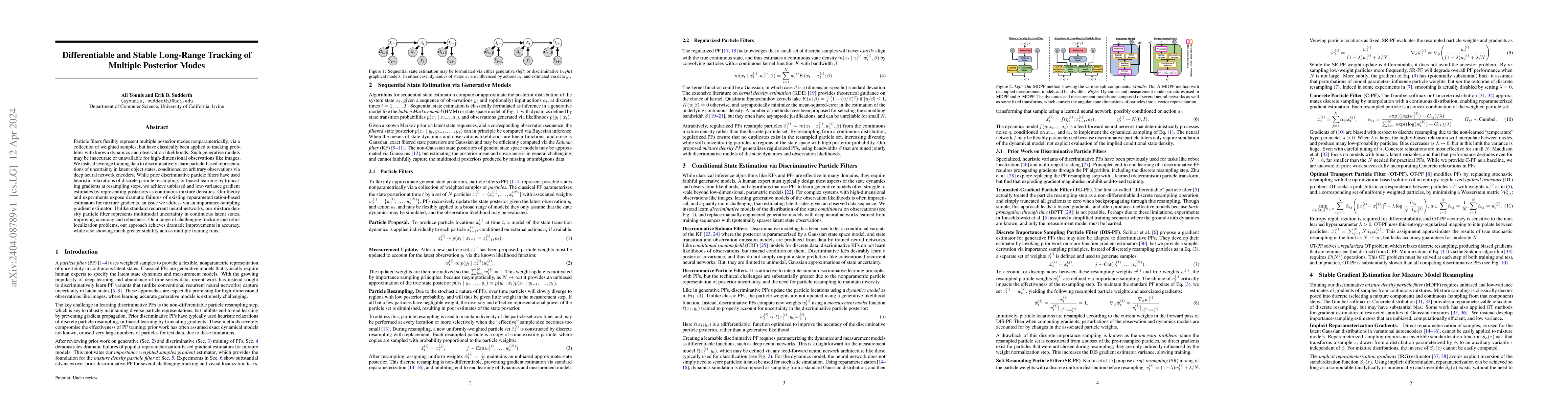 Thumbnail for Differentiable and Stable Long-Range Tracking of Multiple Posterior
  Modes