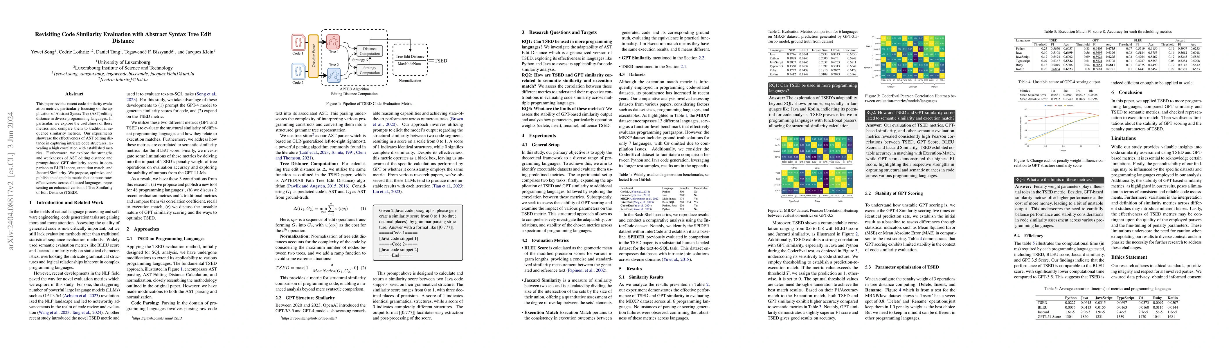 Thumbnail for Revisiting Code Similarity Evaluation with Abstract Syntax Tree Edit
  Distance