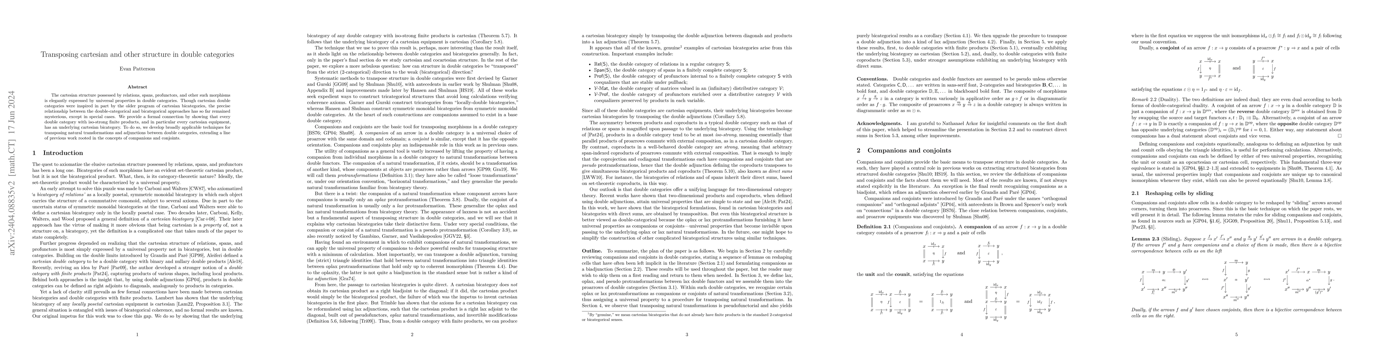 Thumbnail for Transposing cartesian and other structure in double categories