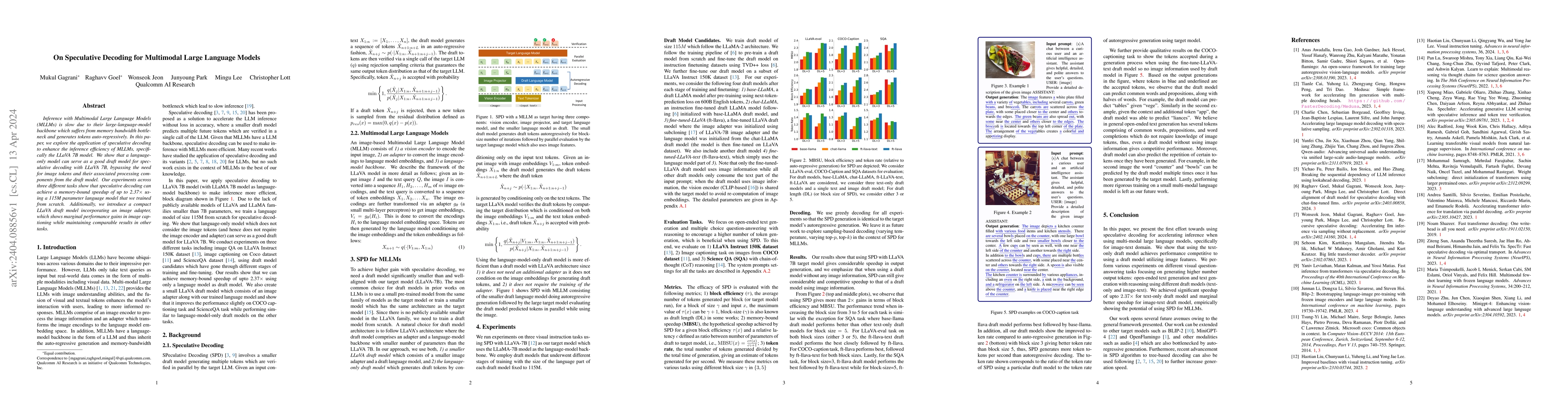 Thumbnail for On Speculative Decoding for Multimodal Large Language Models