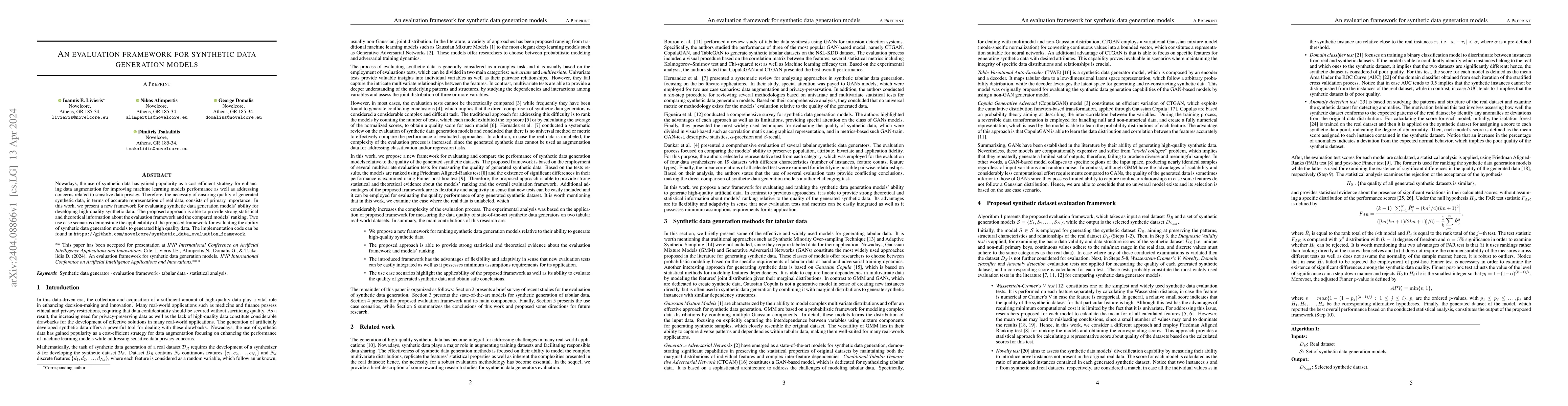 Thumbnail for An evaluation framework for synthetic data generation models