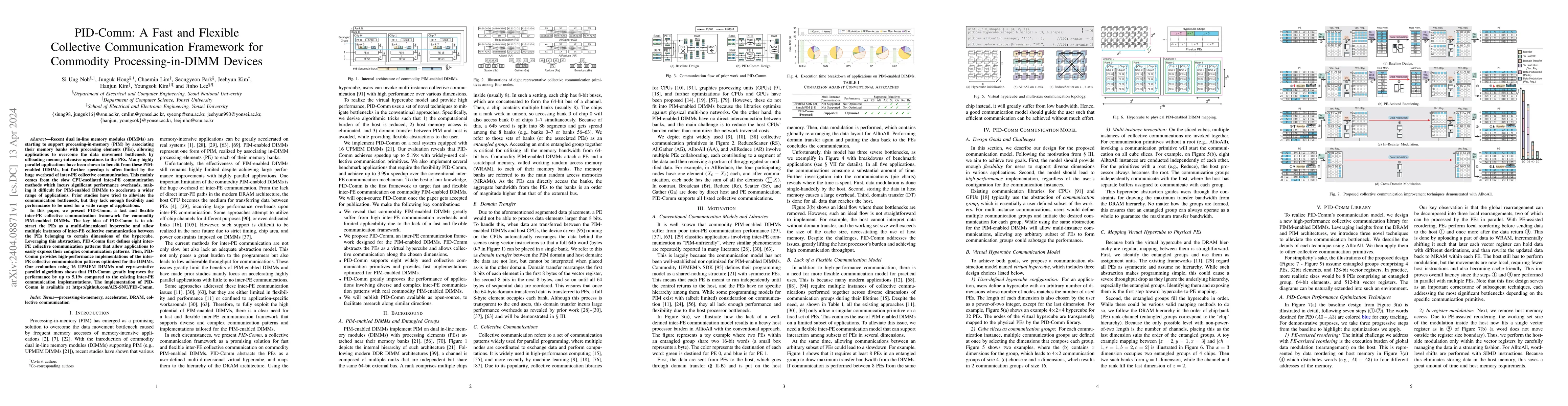 Thumbnail for PID-Comm: A Fast and Flexible Collective Communication Framework for
  Commodity Processing-in-DIMM Devices