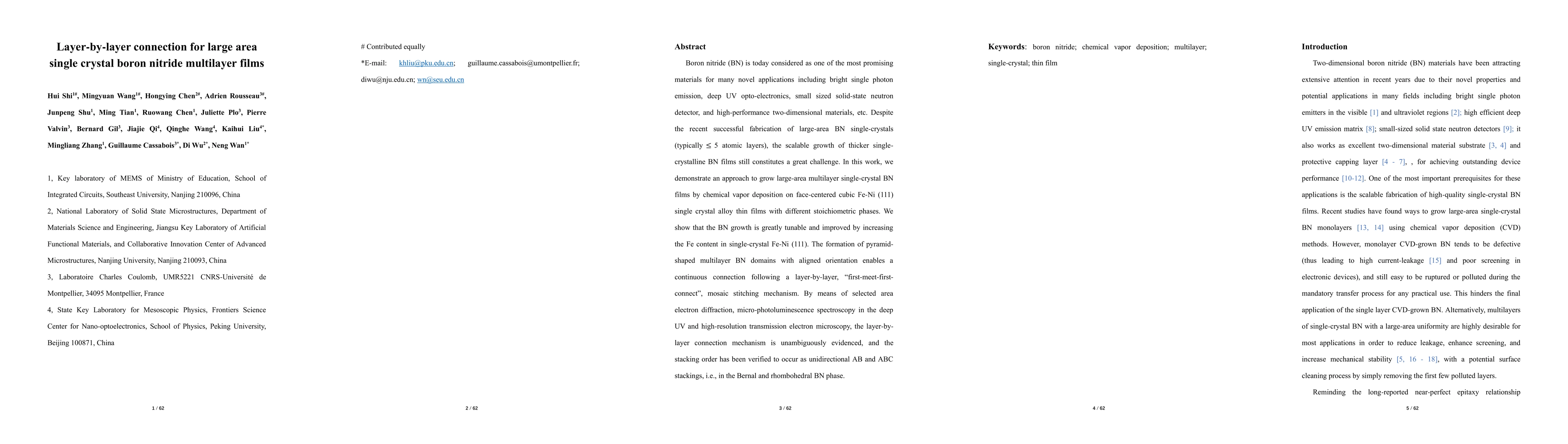 Thumbnail for Layer-by-layer connection for large area single crystal boron nitride
  multilayer films