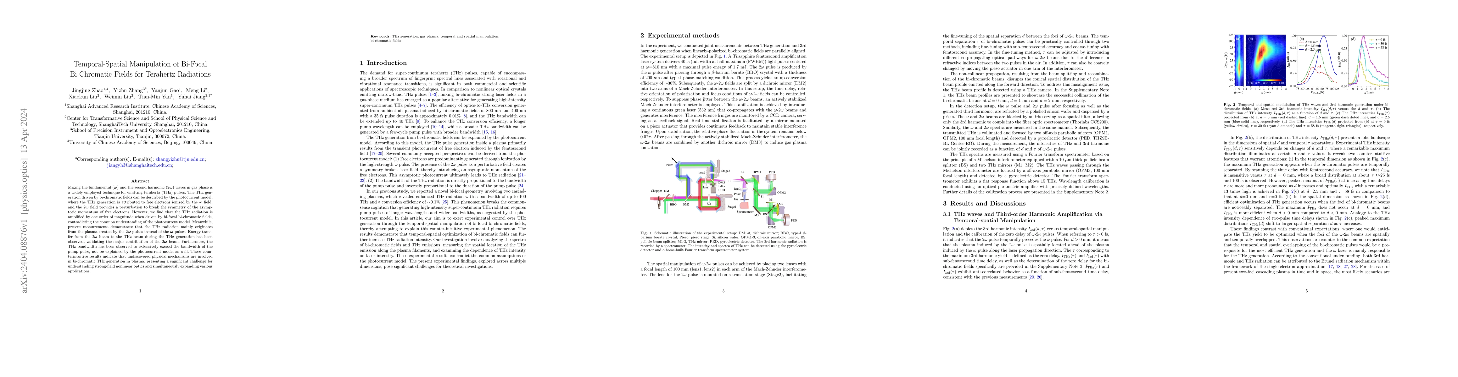 Thumbnail for Temporal-Spatial Manipulation of Bi-Focal Bi-Chromatic Fields for
  Terahertz Radiations