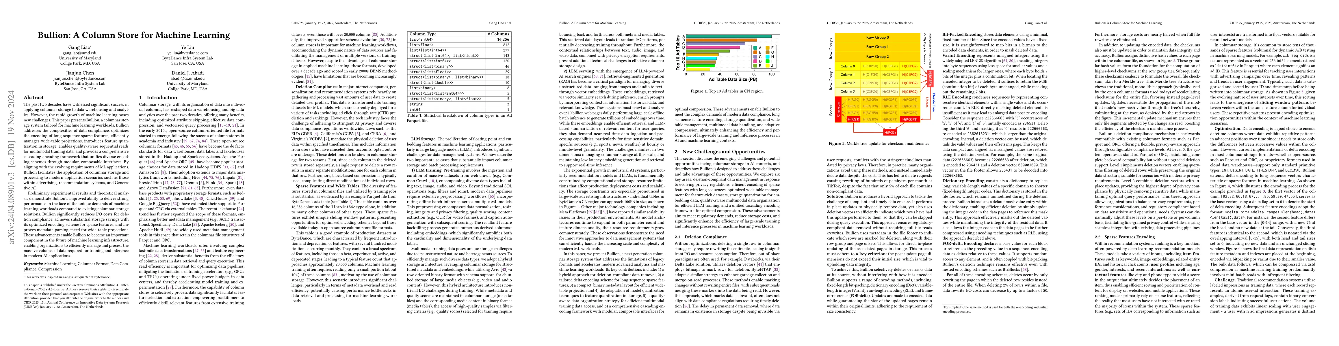 Thumbnail for Bullion: A Column Store for Machine Learning