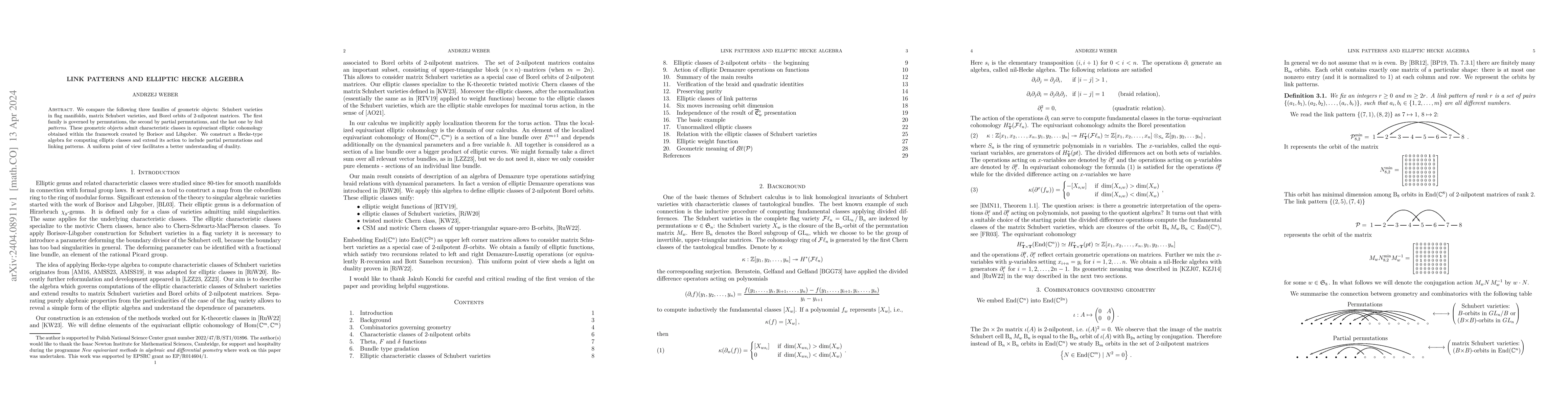 Thumbnail for Link patterns and elliptic Hecke algebra