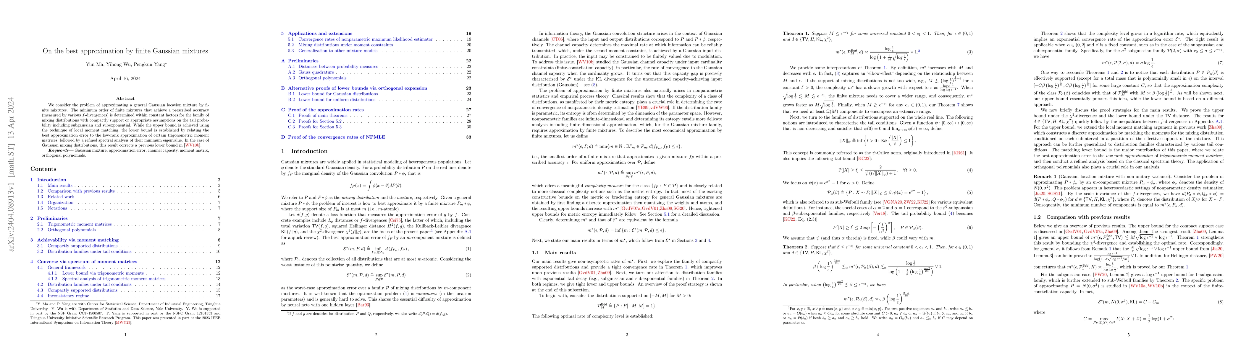 Thumbnail for On the best approximation by finite Gaussian mixtures