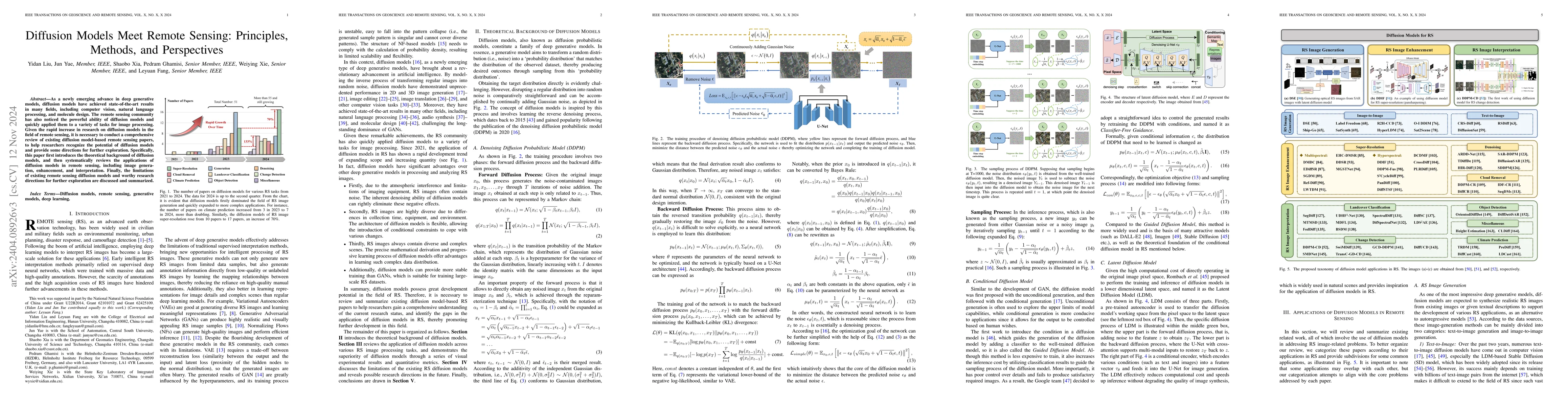 Thumbnail for Diffusion Models Meet Remote Sensing: Principles, Methods, and
  Perspectives