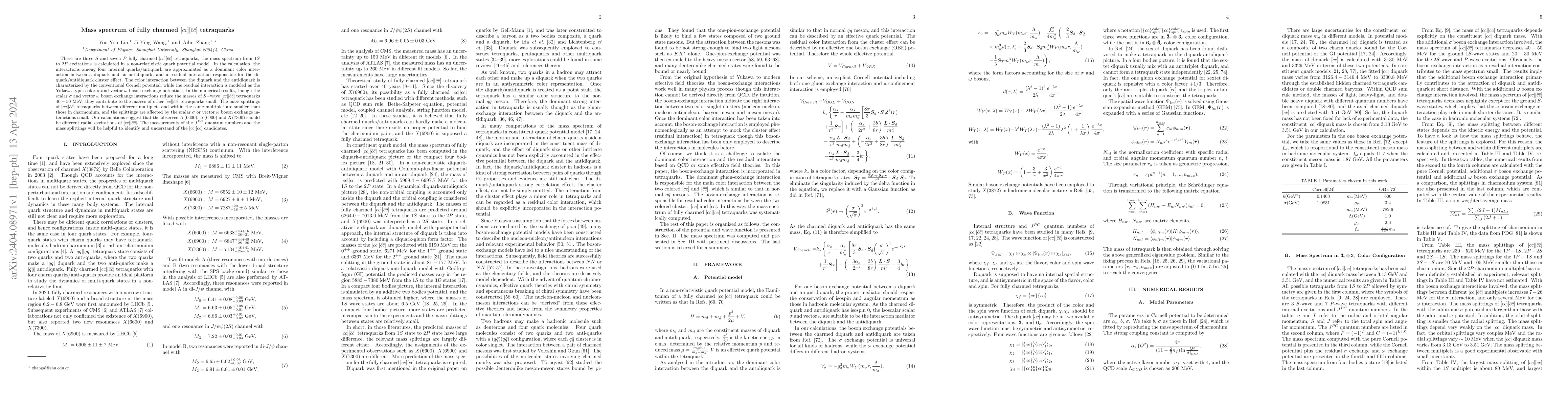 Thumbnail for Mass spectrum of fully charmed $[cc][\bar c\bar c]$ tetraquarks