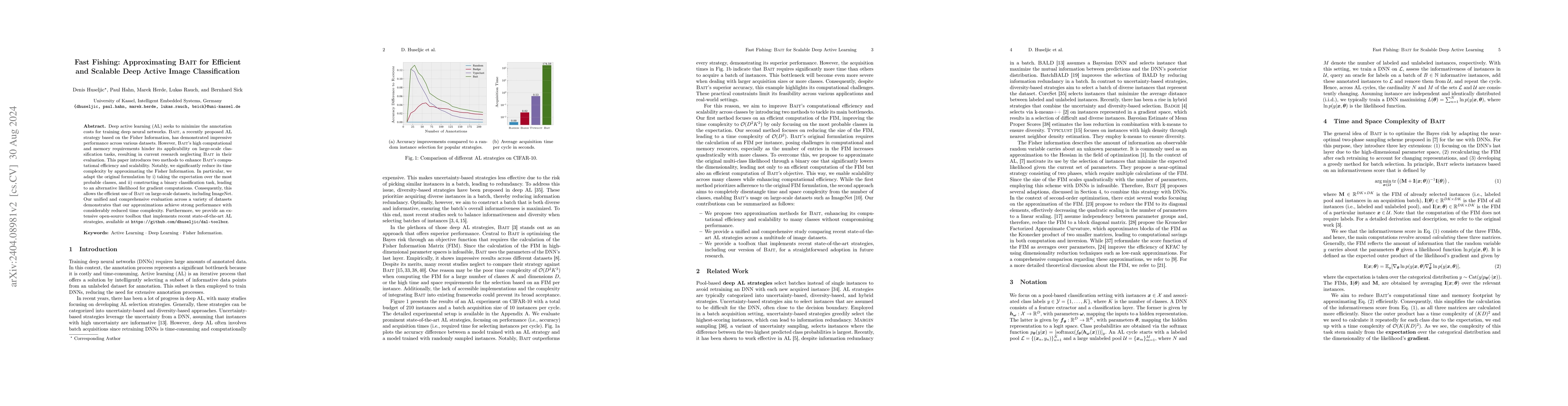Thumbnail for Fast Fishing: Approximating BAIT for Efficient and Scalable Deep Active
  Image Classification