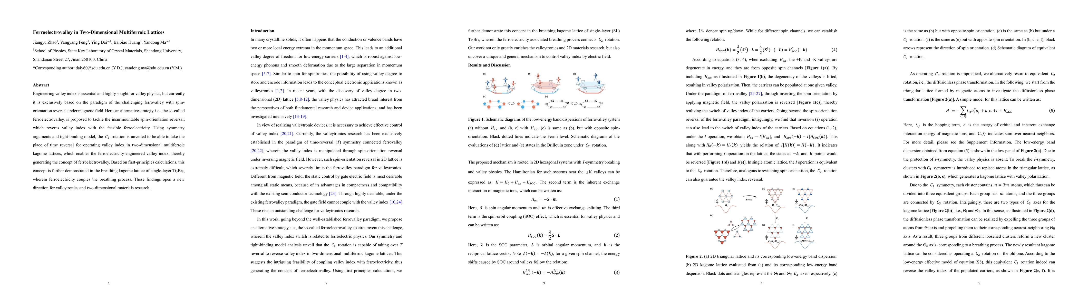 Thumbnail for Ferroelectrovalley in Two-Dimensional Multiferroic Lattices