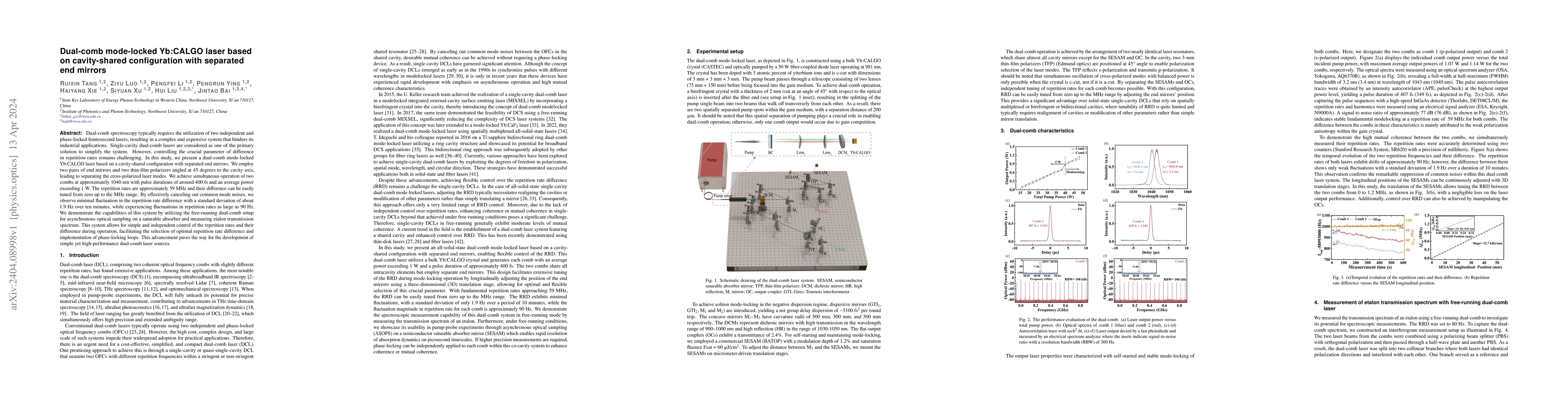 Thumbnail for Dual-comb mode-locked Yb:CALGO laser based on cavity-shared
  configuration with separated end mirrors