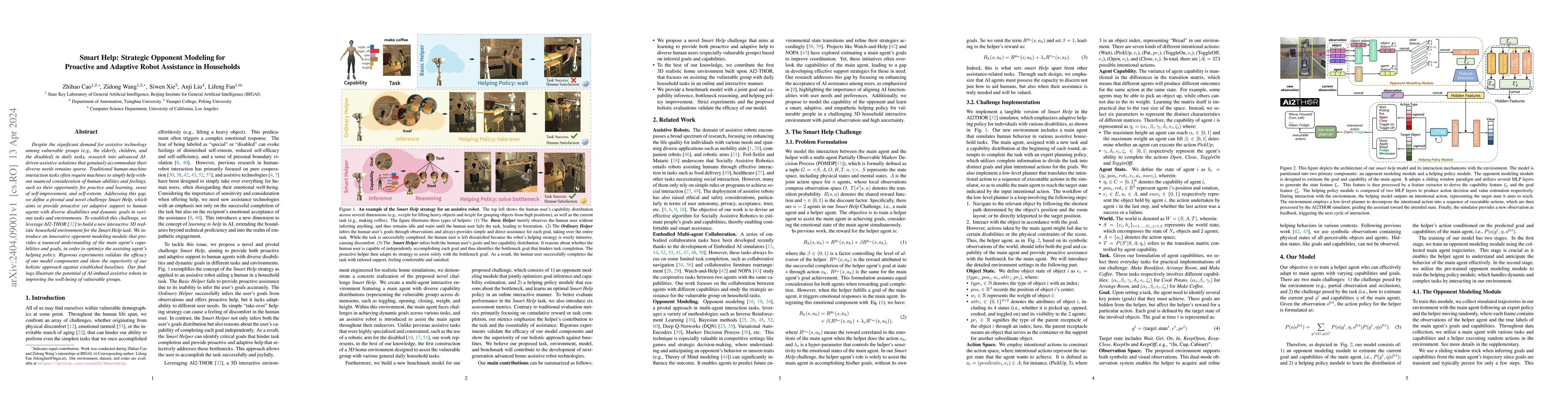 Thumbnail for Smart Help: Strategic Opponent Modeling for Proactive and Adaptive Robot
  Assistance in Households