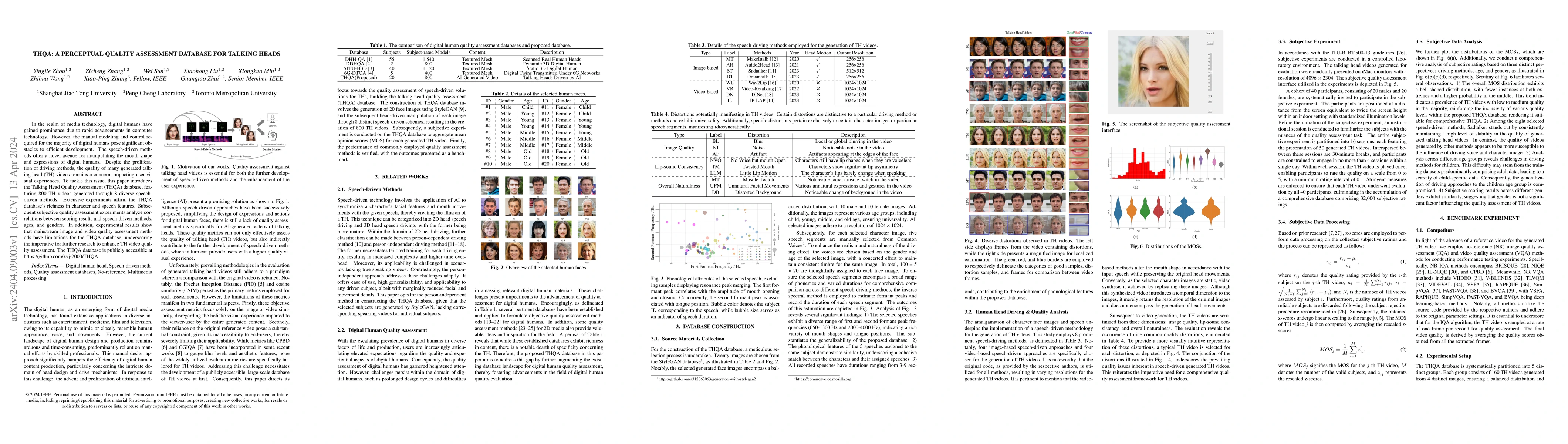 Thumbnail for THQA: A Perceptual Quality Assessment Database for Talking Heads