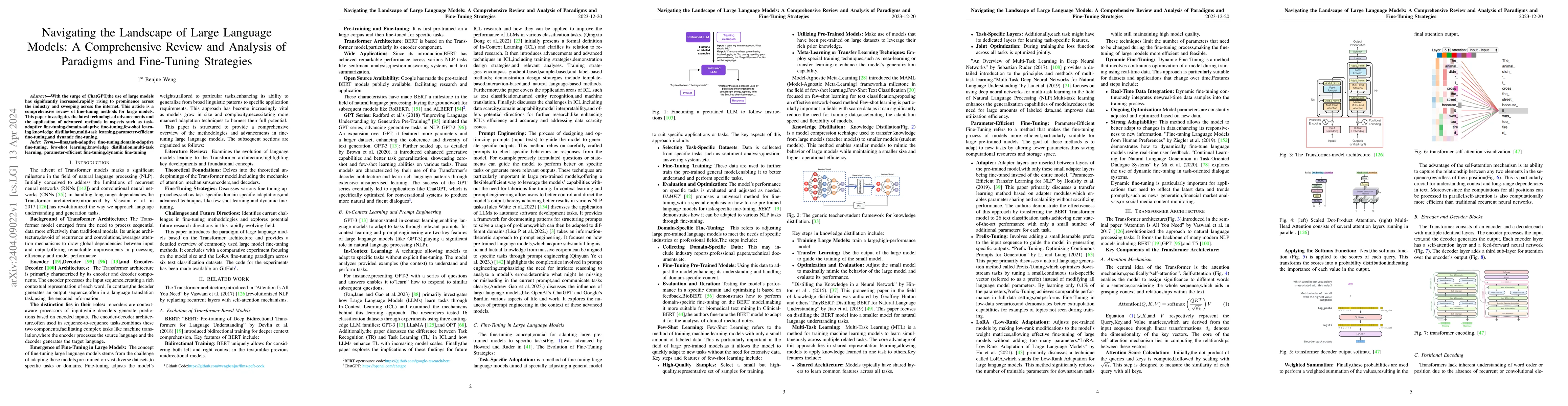 Thumbnail for Navigating the Landscape of Large Language Models: A Comprehensive
  Review and Analysis of Paradigms and Fine-Tuning Strategies