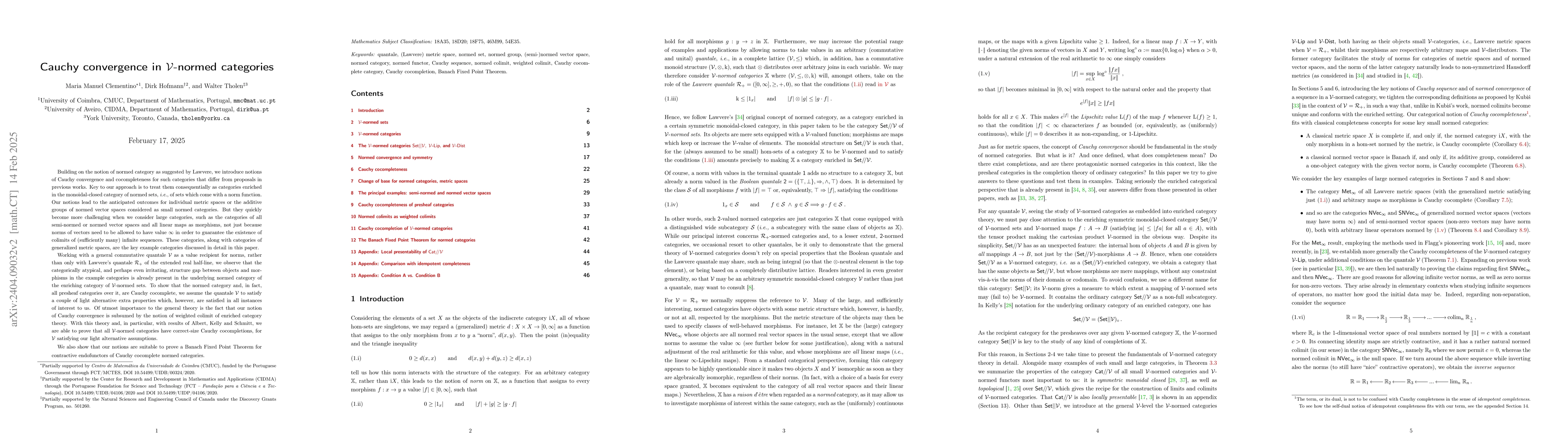 Thumbnail for Cauchy convergence in V-normed categories