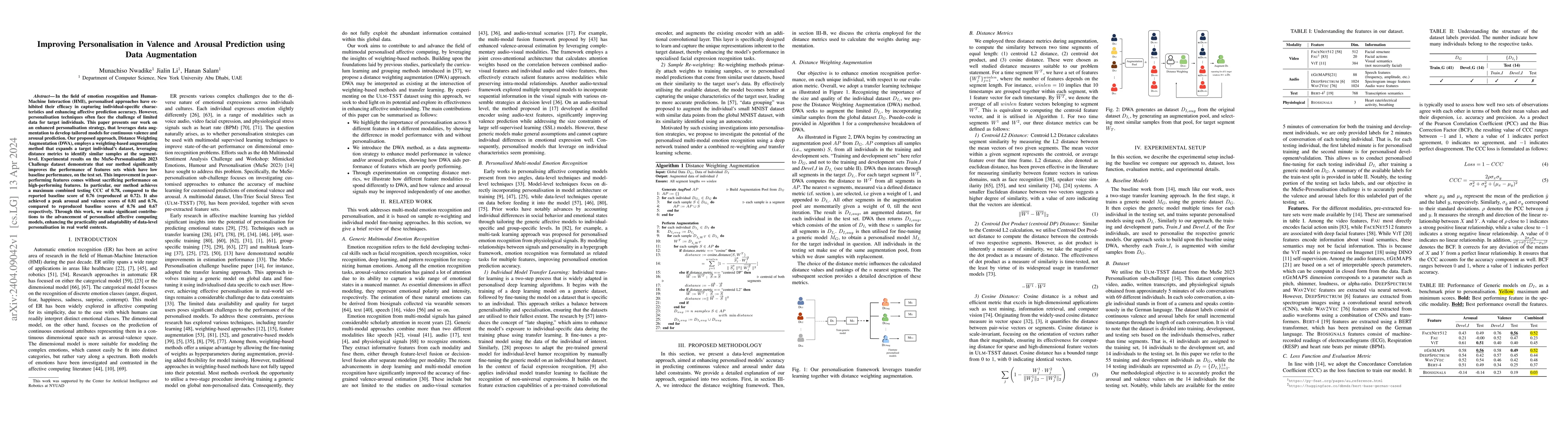 Thumbnail for Improving Personalisation in Valence and Arousal Prediction using Data
  Augmentation