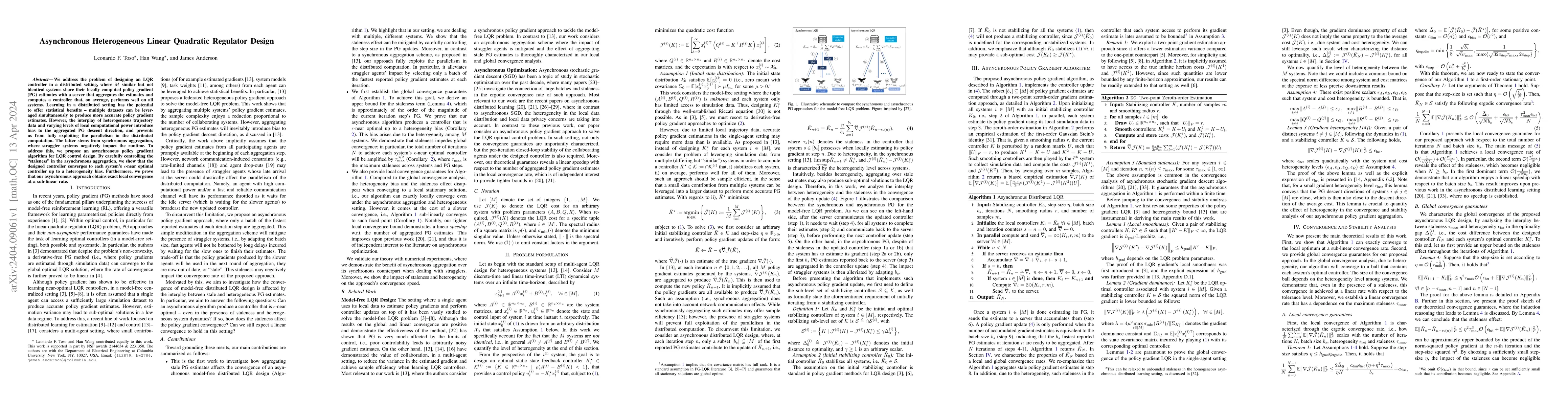 Thumbnail for Asynchronous Heterogeneous Linear Quadratic Regulator Design