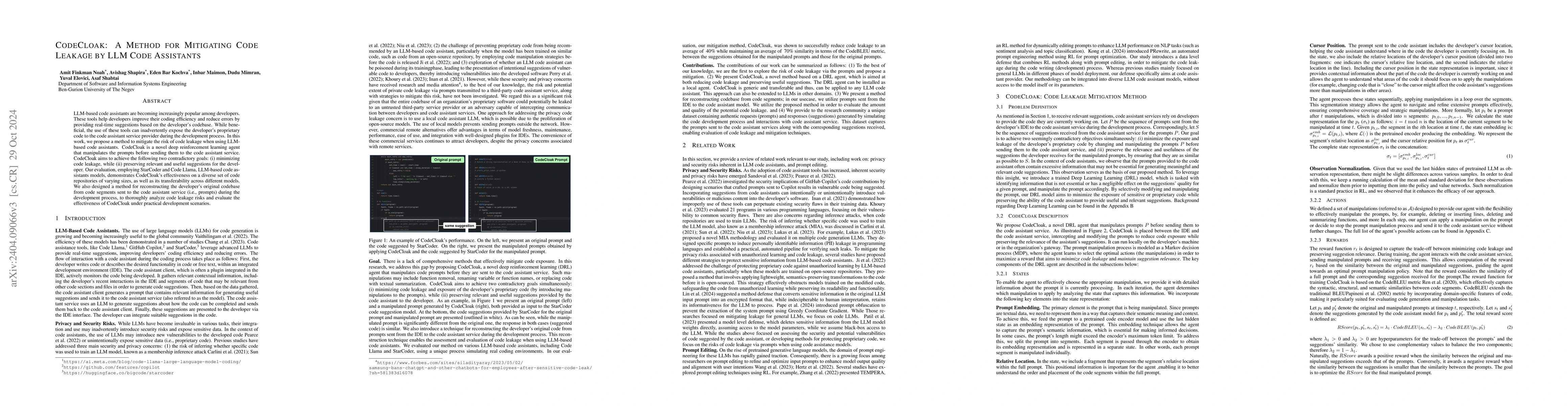 Thumbnail for CodeCloak: A Method for Evaluating and Mitigating Code Leakage by LLM
  Code Assistants