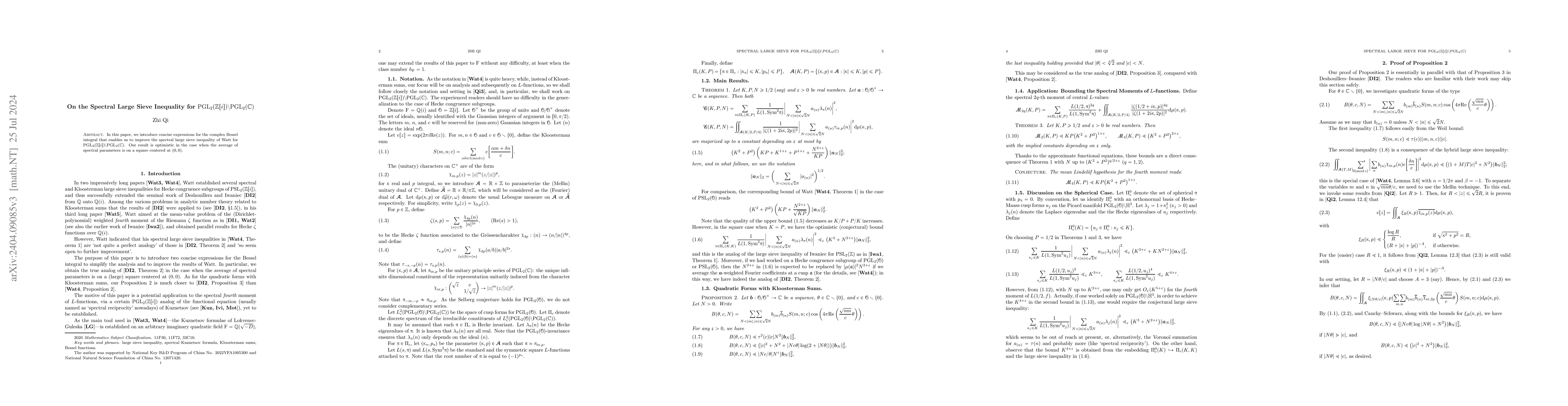 Thumbnail for On the Spectral Large Sieve Inequality for $\mathrm{PGL}_2
  (\mathbb{Z}[i]) \backslash \mathrm{PGL}_2 (\mathbb{C})$