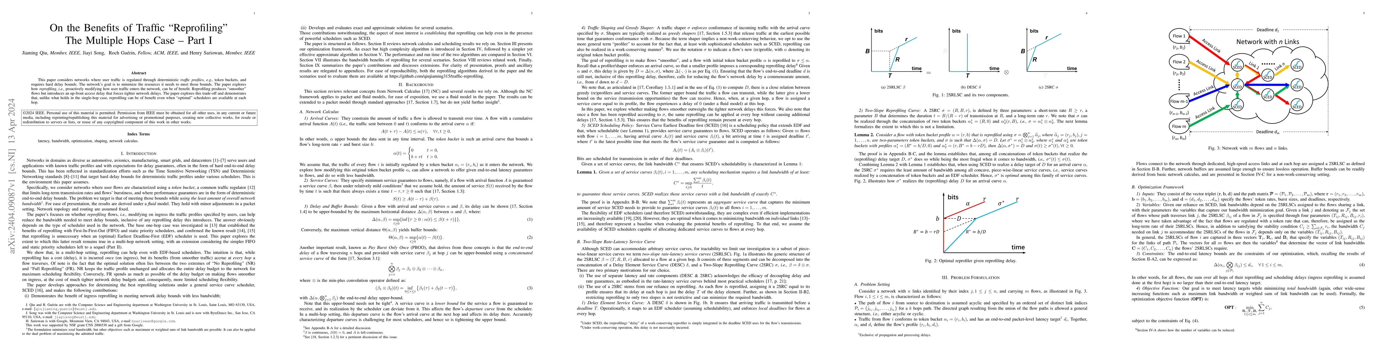 Thumbnail for On the Benefits of Traffic "Reprofiling" -- The Multiple Hops Case --
  Part I