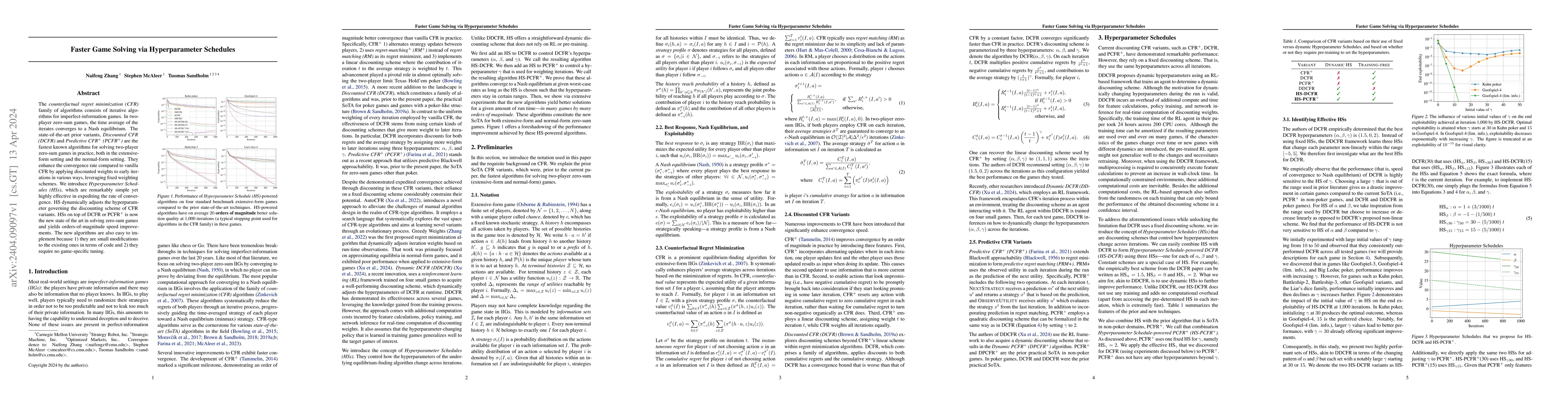 Thumbnail for Faster Game Solving via Hyperparameter Schedules