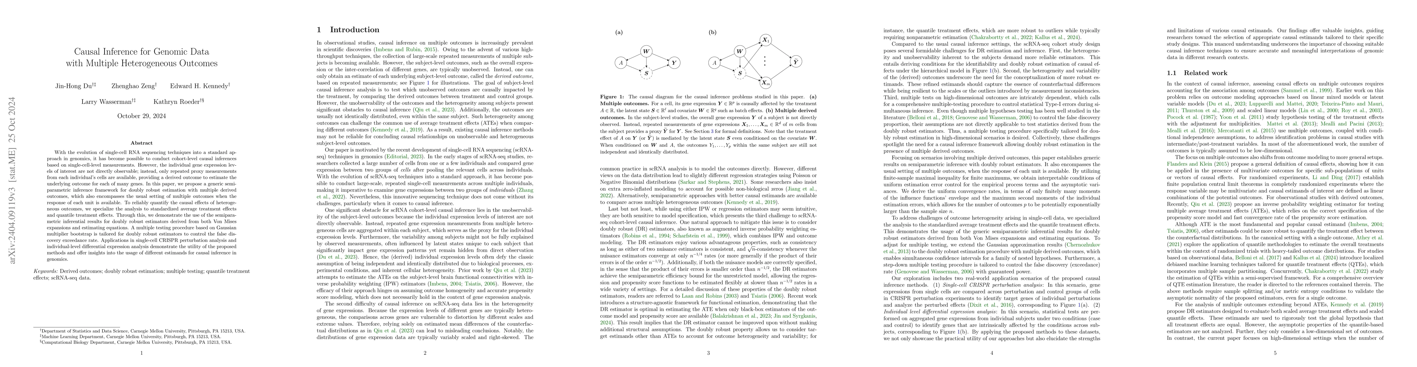 Thumbnail for Causal Inference for Genomic Data with Multiple Heterogeneous Outcomes