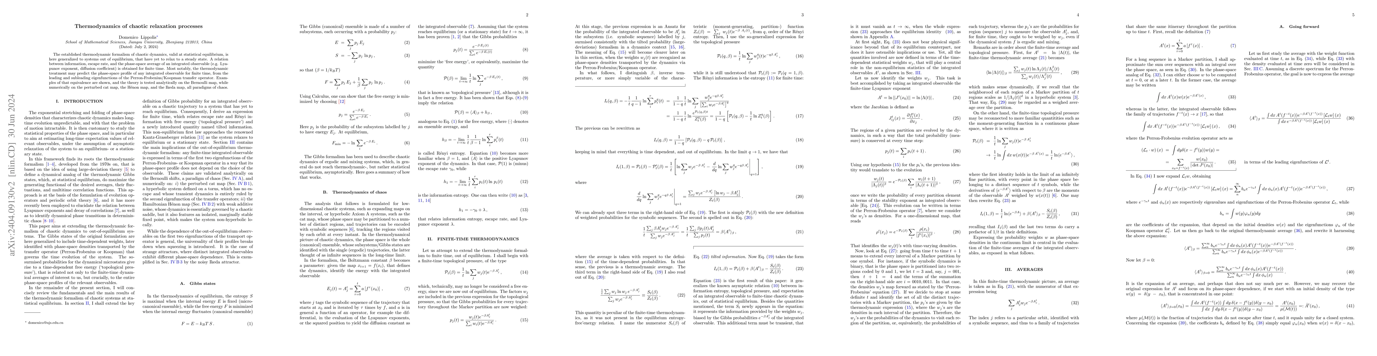 Thumbnail for Thermodynamics of chaotic relaxation processes
