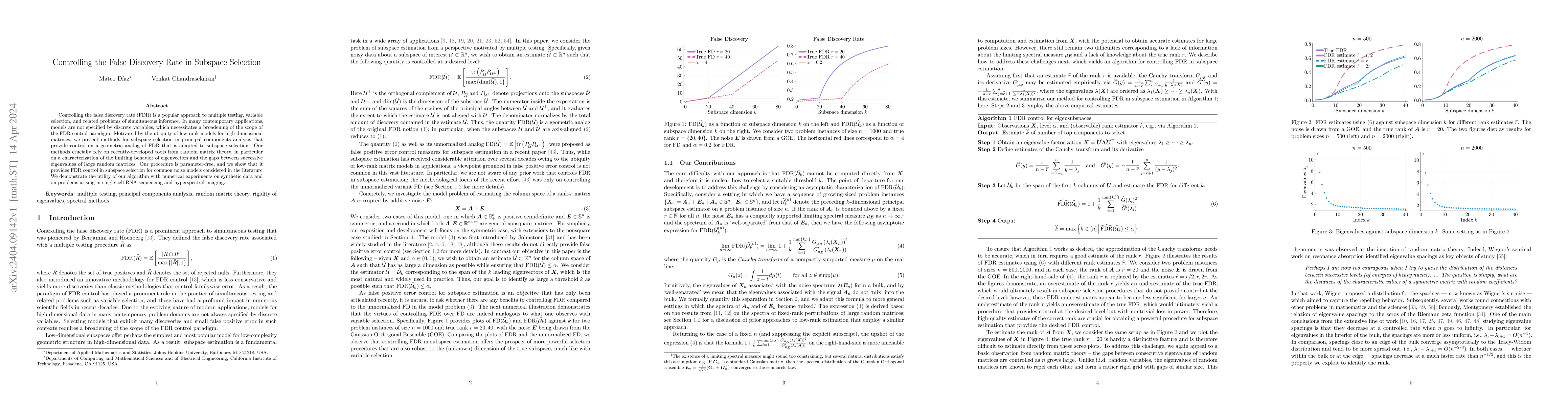 Thumbnail for Controlling the False Discovery Rate in Subspace Selection