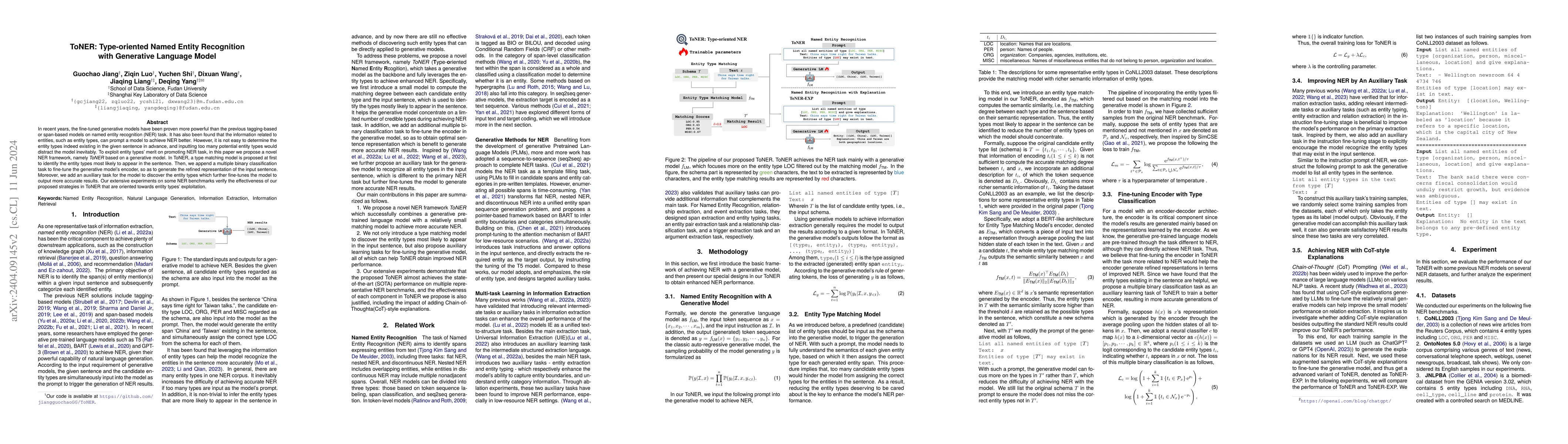 Thumbnail for ToNER: Type-oriented Named Entity Recognition with Generative Language
  Model