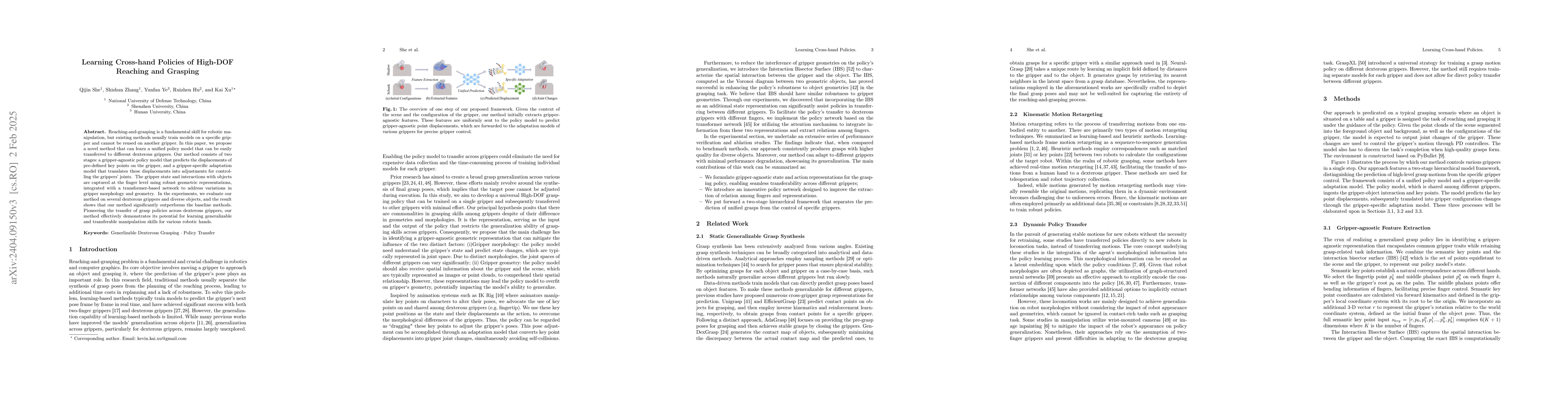 Thumbnail for Learning Cross-hand Policies for High-DOF Reaching and Grasping
