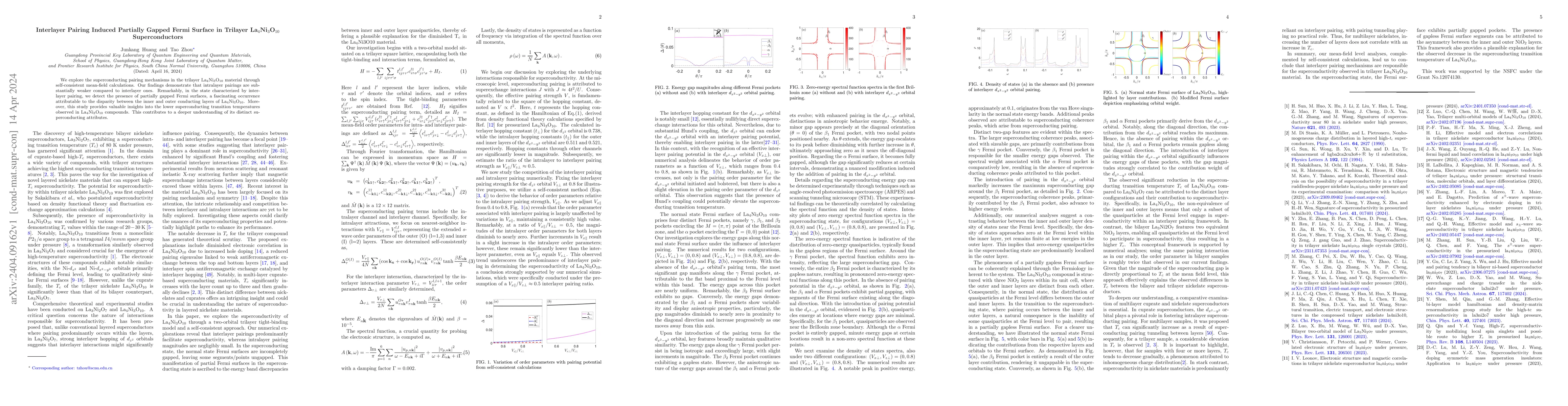 Thumbnail for Interlayer Pairing Induced Partially Gapped Fermi Surface in Trilayer
  La$_4$Ni$_3$O$_{10}$ Superconductors