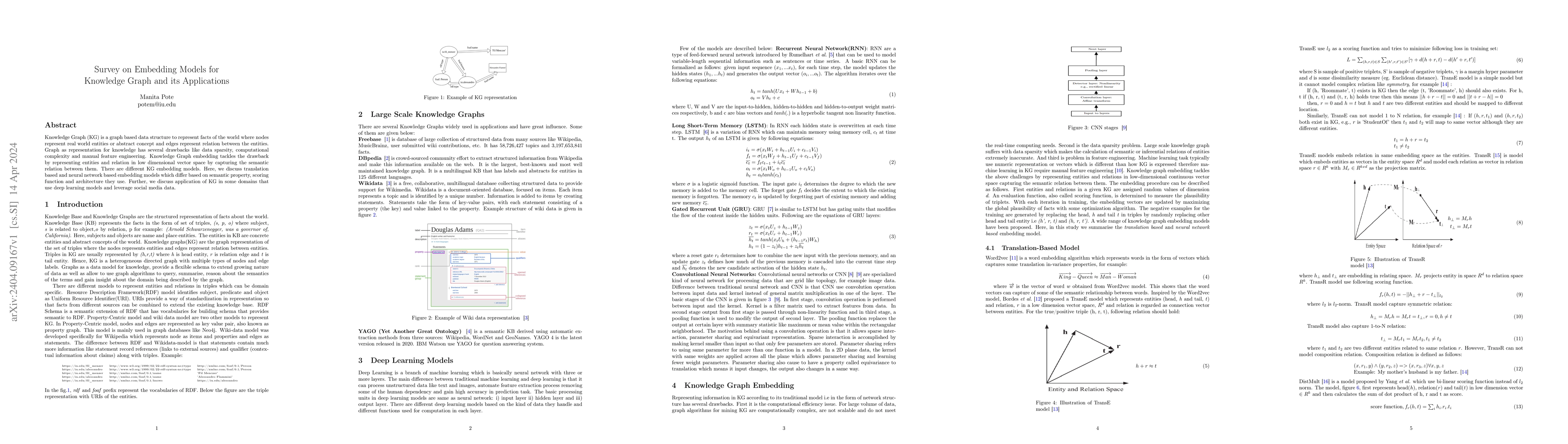 Thumbnail for Survey on Embedding Models for Knowledge Graph and its Applications