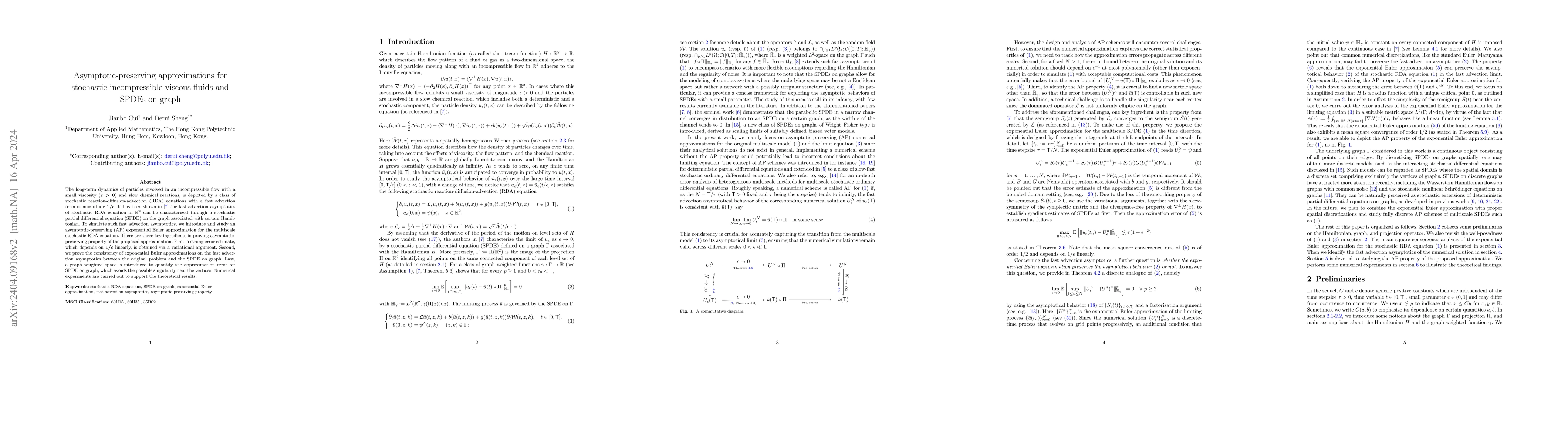 Thumbnail for Asymptotic-preserving approximations for stochastic incompressible
  viscous fluids and SPDEs on graph